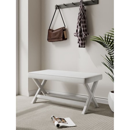 Manhattan Comfort Abigail Double Ottoman Bench in Cream OT005-CR